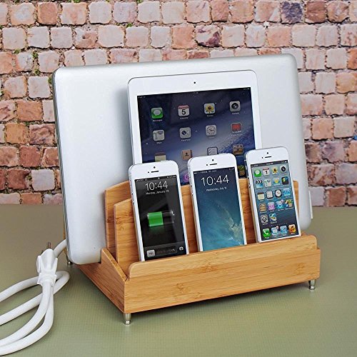 G.U.S. Zen Ultra Charging Station and Dock with Built-in Power Strip Storage, for Laptops, Tablets, and Phones - A 6-Outlet AC Power Strip is Included! - Thumbnail 7