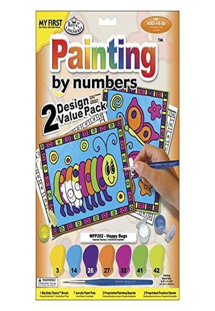 Royal & Langnickel My First Painting by Number Happy Bugs Designed Painting Set (2 projects), Blue