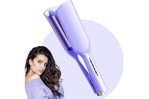2 Barrel Hair Waver Curling Iron 1.25 Inch - Deep Wave Anti-Scald Crimper with 5 Adjustable Heat Settings, Dual Barrel Hair C