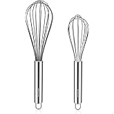 NileHome Whisk, Stainless Steel Wisk Set 8" 10" Kitchen Whisk Wisking Tool Kitchen Wisk Wire Whisks for Cooking, Whisking, Bl