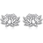 POPLYKE 925 Sterling Silver Flower/Lotus/Rose/Heart Infinity Stud Earrings for Women