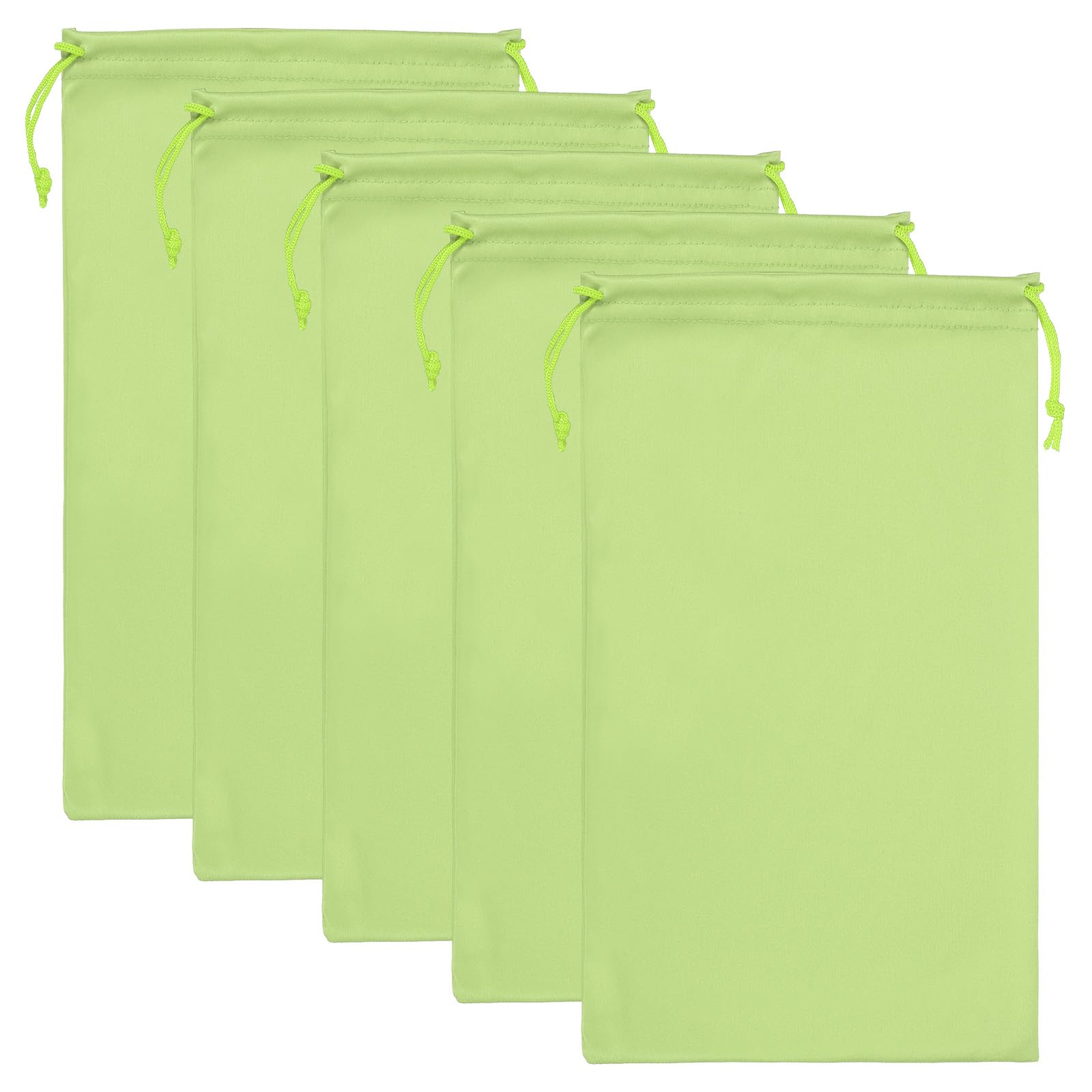 PATIKIL Ski Goggle Bag 5.9 x 9.8 Inch, 5 Pcs Microfiber Snow Goggles Protective Sunglass Bag Pouch Foldable Adjustable Drawstring Bag for Camera Lenses Sunglasses Eyeglasses, Green