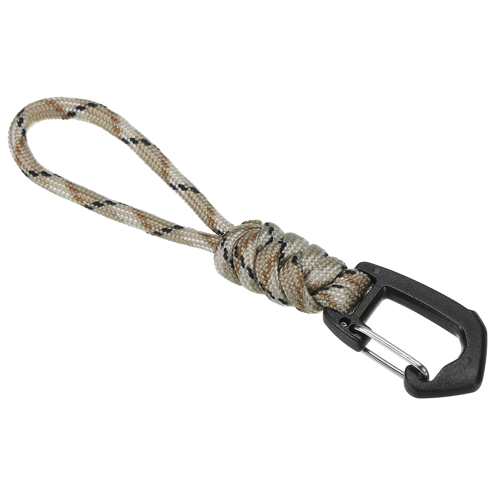 PATIKIL Badge Lanyard 4.7 Inch, Necklace Keychain Cord Metal Clasp Hook Ring Strap for Keys Whistle ID Card Badge Holder, Camo Apricot