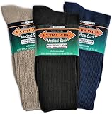 Extra-Wide Medical Crew Sock for Men (11-16 (up to 6E wide) Variety-3pk