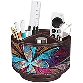BIBELUN TV Remote Control Holder 360 Swivel Pen Holder Art Supply Organizer | Nightstand Organizer Caddy, Desk Accessories for Media Controllers Office Supplies, Living Room Bedside Table Decorations