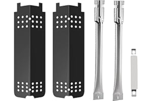 BBQ-PLUS Grill Parts for Charbroil Classic 280 2 Burner 463613717 463647018 463672717 463672817 G215-0203-W1 G320-0200-W1A,Heat Plates/Grill Burner/Carryover Tube for Charbroil Classic Grill Parts