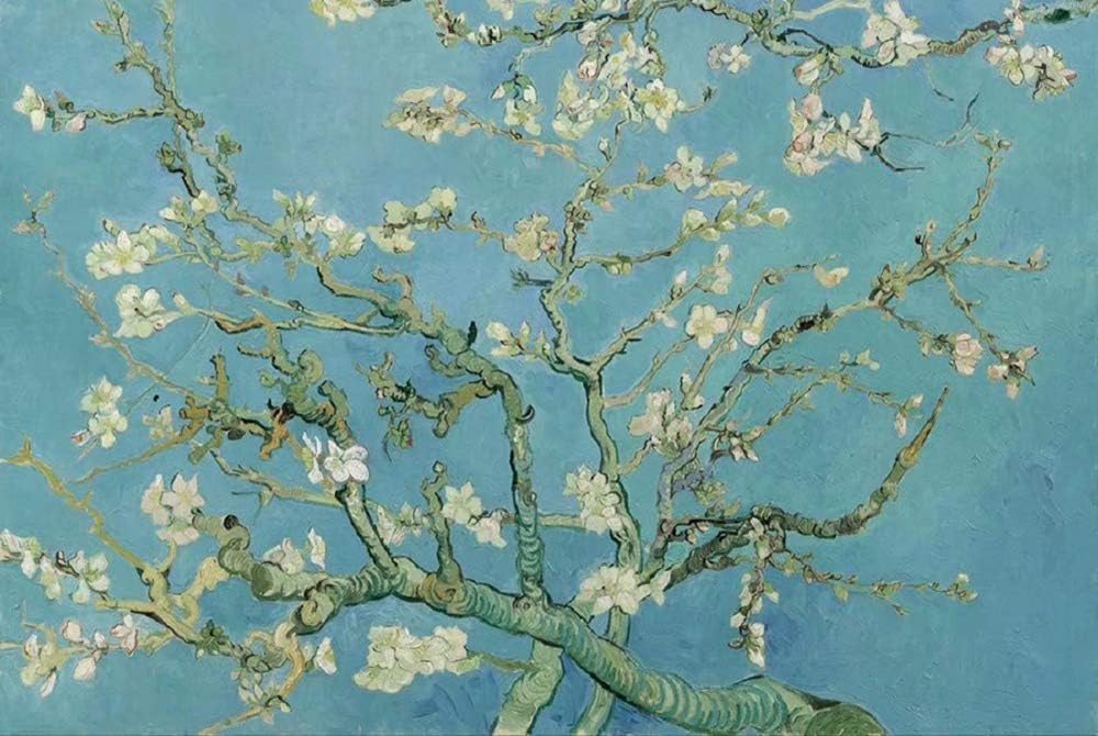 DDTOP Almond Blossom Van Gogh Puzzles for Adults Teens, Difficult Famous Canvas Oil Painting Photo 1000 Piece Puzzles, Intellectual Reduced Pressure Toy Gift for Family Friends