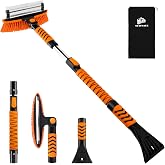 METOWARE 44'' Snow Brush and Ice Scrapers for Car Windshield | Extendable, Ergonomic Foam Grip, 360&deg; Pivoting Brush Head, For Car SUV Truck