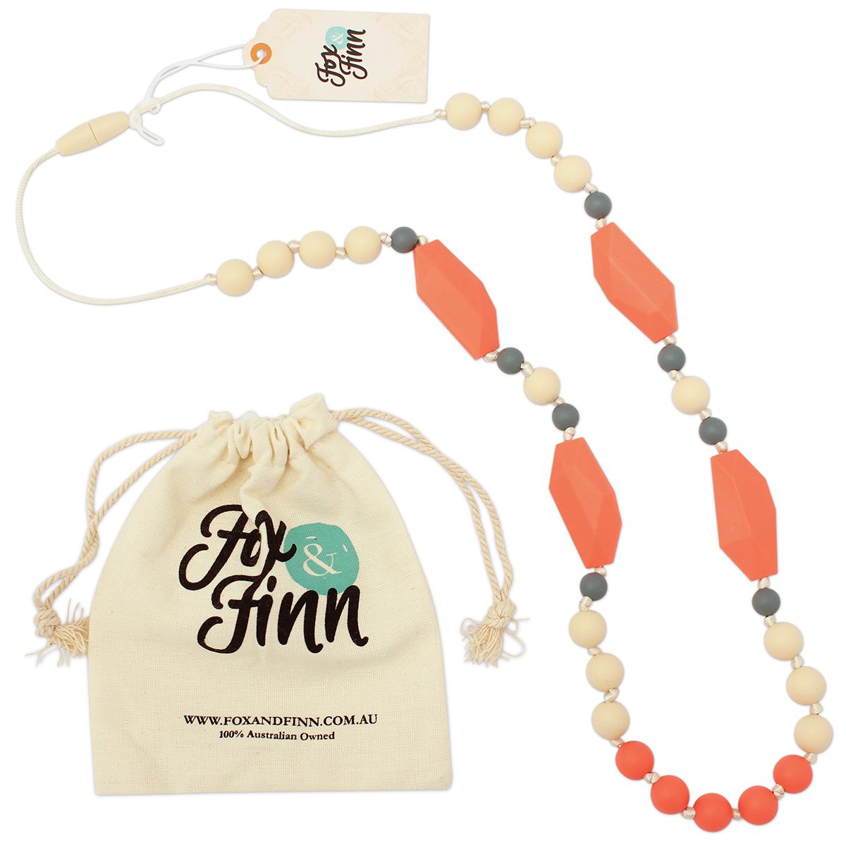 fox and finn teething necklace