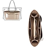 ZTUJO Purse Organizer Insert For Handbags, Silky Bag Organizer With 2 Zippers For Speedy Neverful Tote and More (Beige, Large)