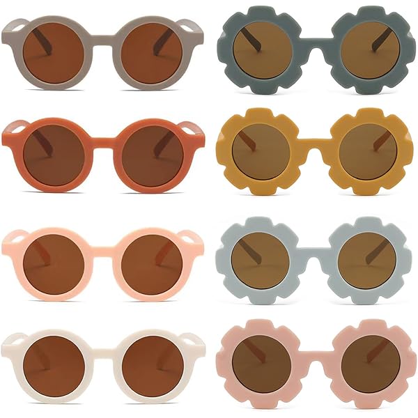 Lunettes De Soleil Fille Fleur – Lot De 3, Rondes, Colorées, Pour Enfants 5 Ans Et + - 8