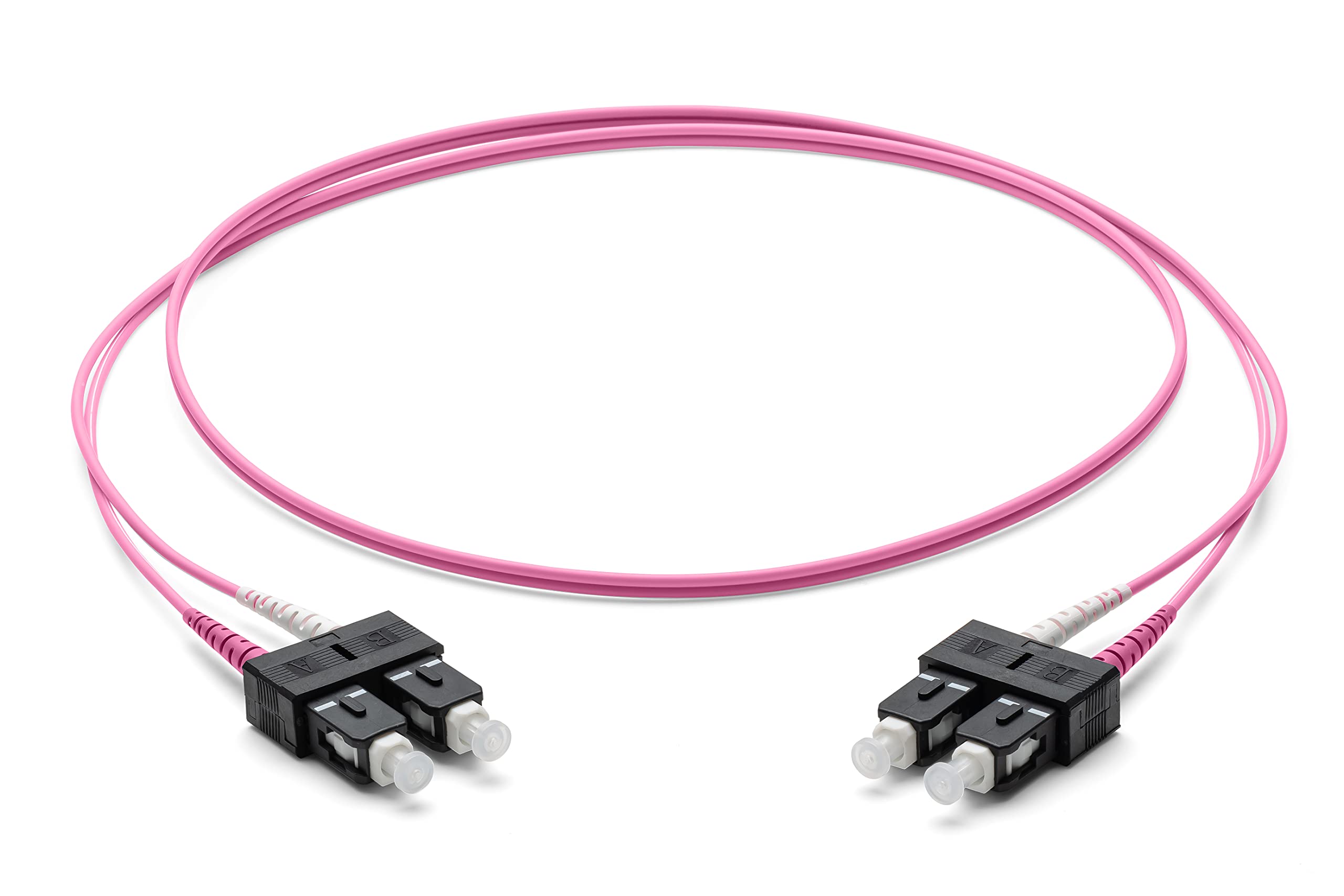 Corning Fibre Optic Patch Cable 2 x 2.0 mm - Multimode Duplex SC PC Duplex to SC PC Duplex 1 m (Purple) - OM4