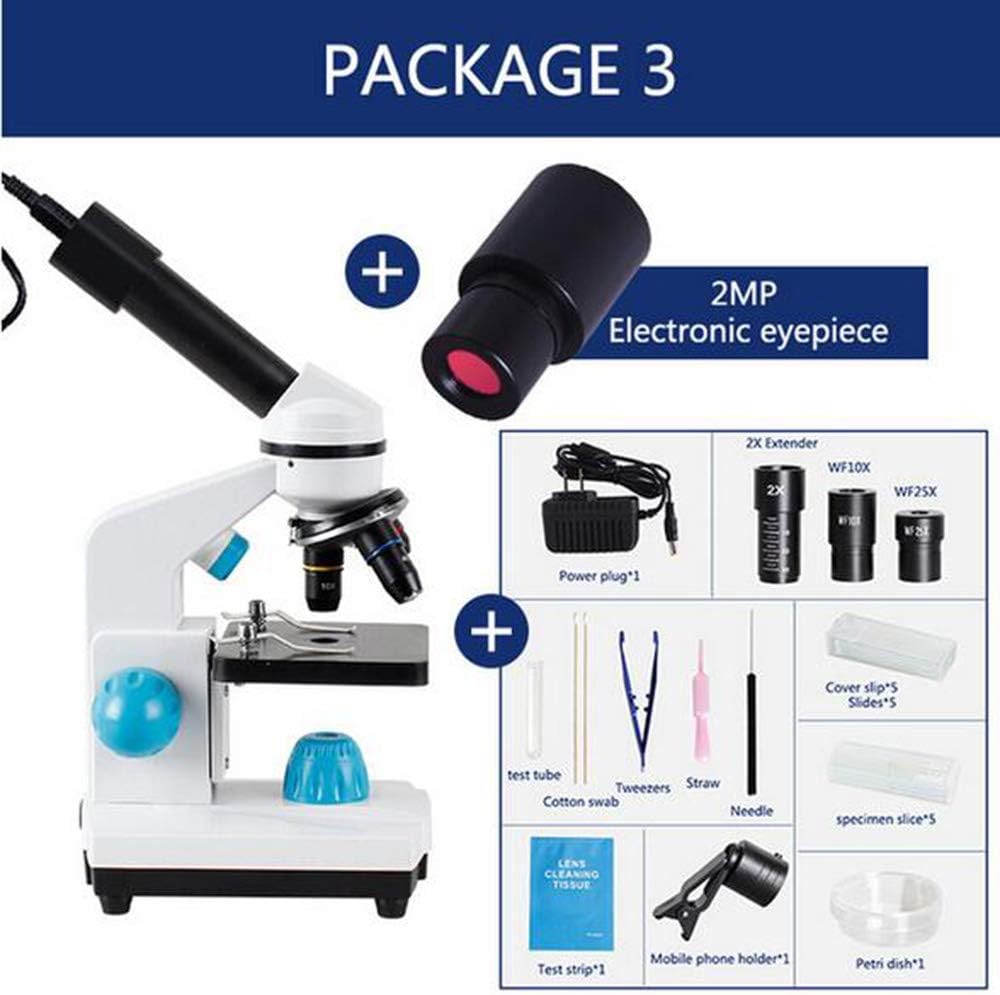 MEICHEN Zoom 2000x Biological HD Microscope +13PCS Accessories+ electronic eyepiece monocular Student laboratory Lab education LED USB,package3