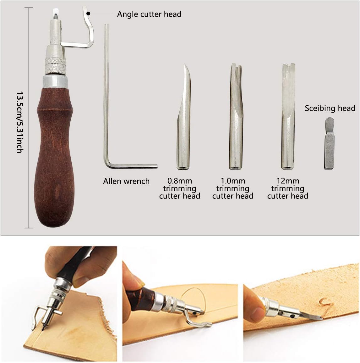 Leather Crafting Tools and Supplies: 26 Pieces Leather Working Tools Set with Groover Awl Waxed Thread Thimble Kit for Stitching Punching Cutting Sewing Leather Craft Making