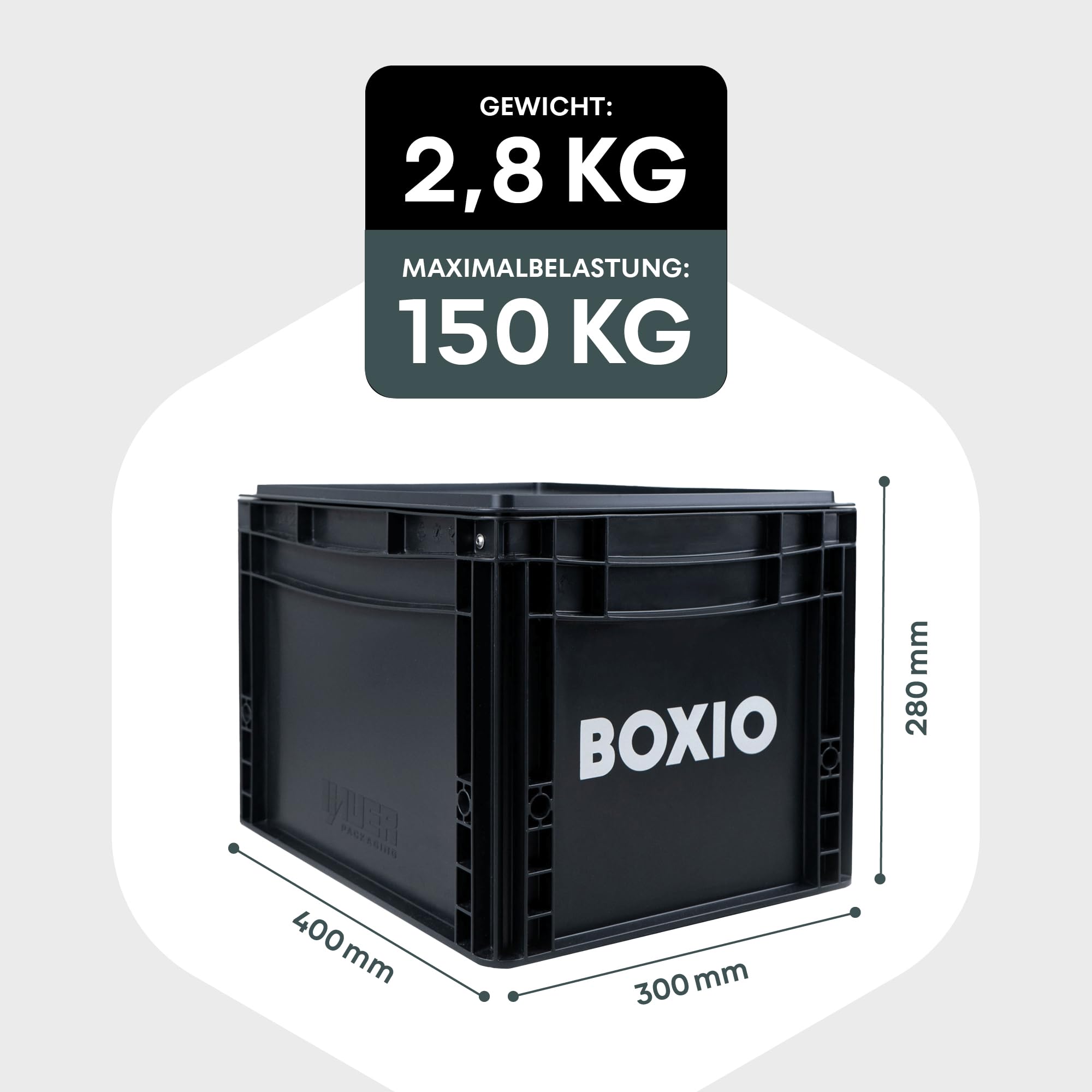 BOXIO - TOILET: Campingtoilette 40x30 kompakt, mobile Trockentrenntoilette ohne Chemie für Camping, Van, Outdoor, Dachzelt: Toilette auf Eurobox Basis ohne Strom für unterwegs, schwarz 5