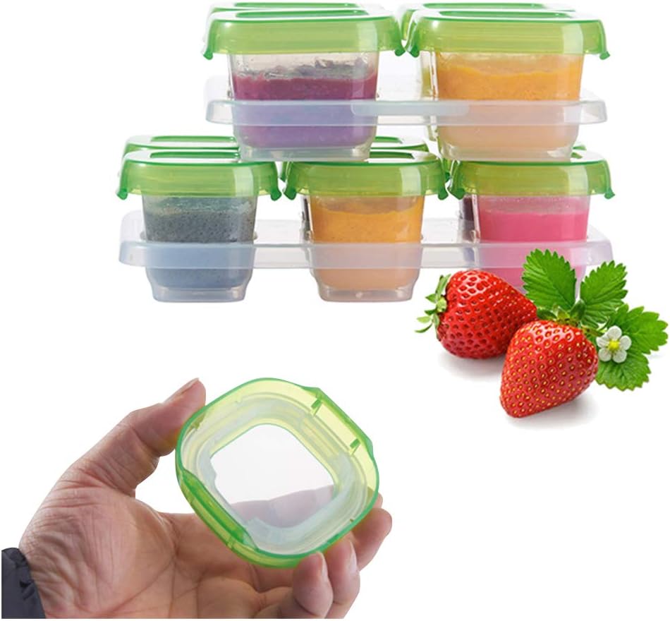 Daytwork Pot De Conservation Bebe Pot Hermetique Petits Pots Bebe Conservation Boite Plastique Alimentaire Boite Hermetique Alimentaire Avec Couvercle Avec Base Vert 60ml 6 Paquets Le Repas De Bebe Bebe Puericulture