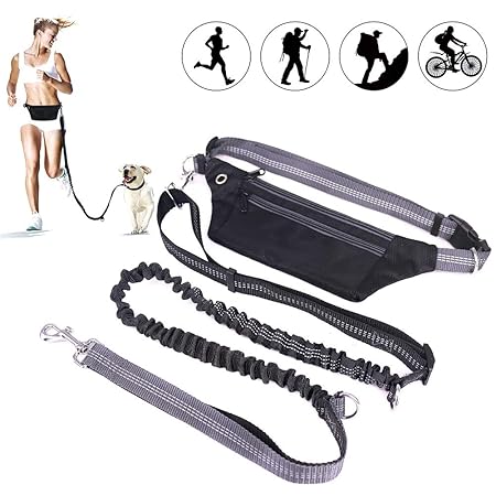 ALISTAR Hundeleine für Große Hunde Joggingleine Hund mit Bauchgurt Hundeleine Elastisch 140-225cm Hundeleine Reflektierend La