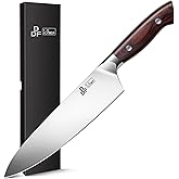 DDF iohEF Chef Knife Sharp Kitchen Knife 8 inch Japanese Stainless Steel Professional Cutting Knife Ultra-sharp Chef's Cooking Knife with Non-slip Ergonomic Handle and Gift Box