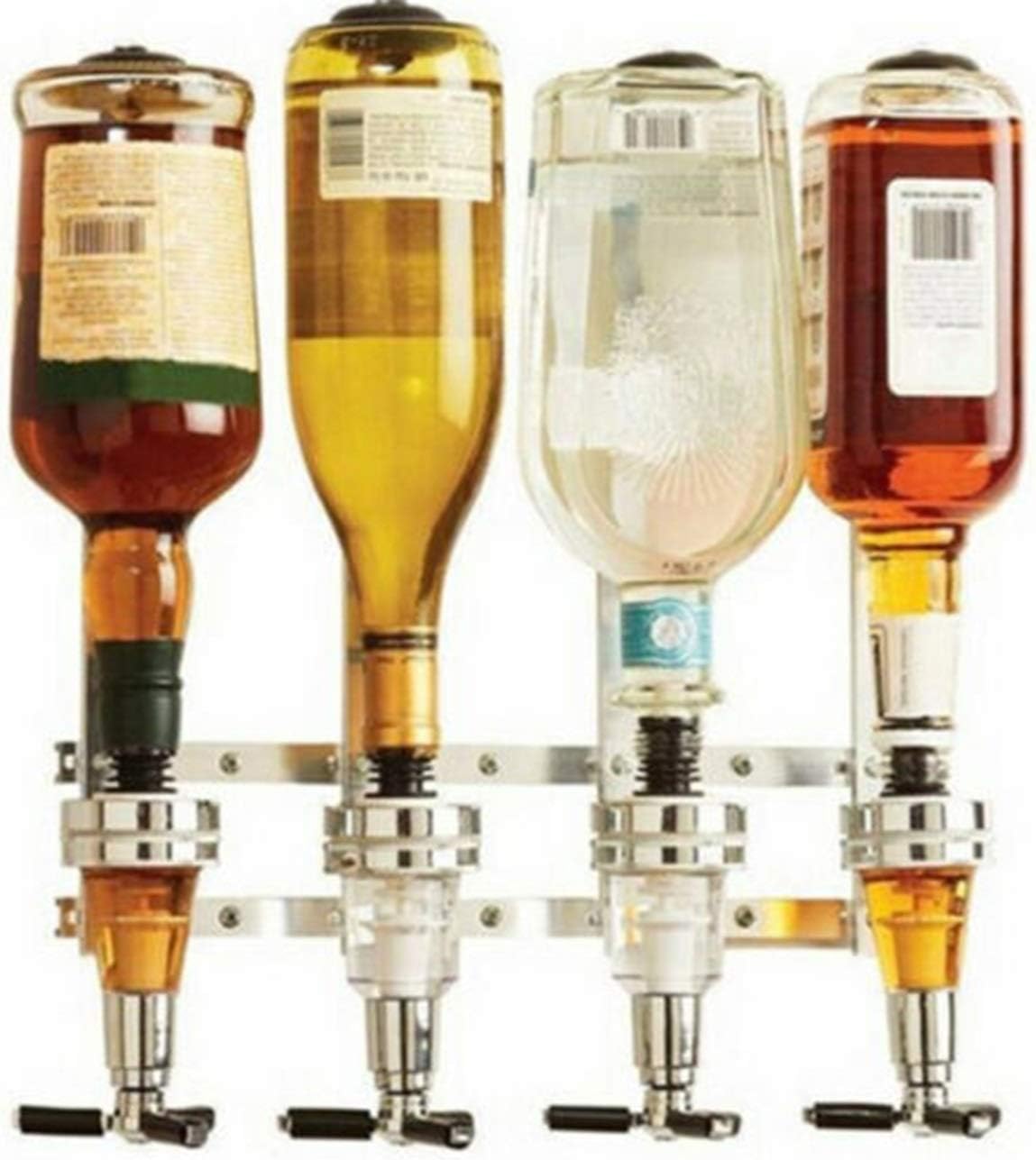 Wall Mounted 4 Bottle Stand Drinks Optics in Spirits Wine Steel Bar