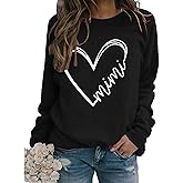 Epokay Mimi Sweatshirt Women Funny Mimi Heart Graphic Grandma Shirt In My Grandma Era Casual Comfort Long Sleeve Tops