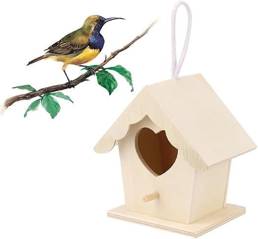 Wooden Bird House Keepwin Diy Crafts Unfinished Natural Wood