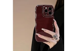 FABSPARK Phone Case for iPhone 16 Pro Max Case,Simple Wave Design Wavy Frame Soft Silicone Aesthetic for iPhone 16 Pro Max,Wine Red