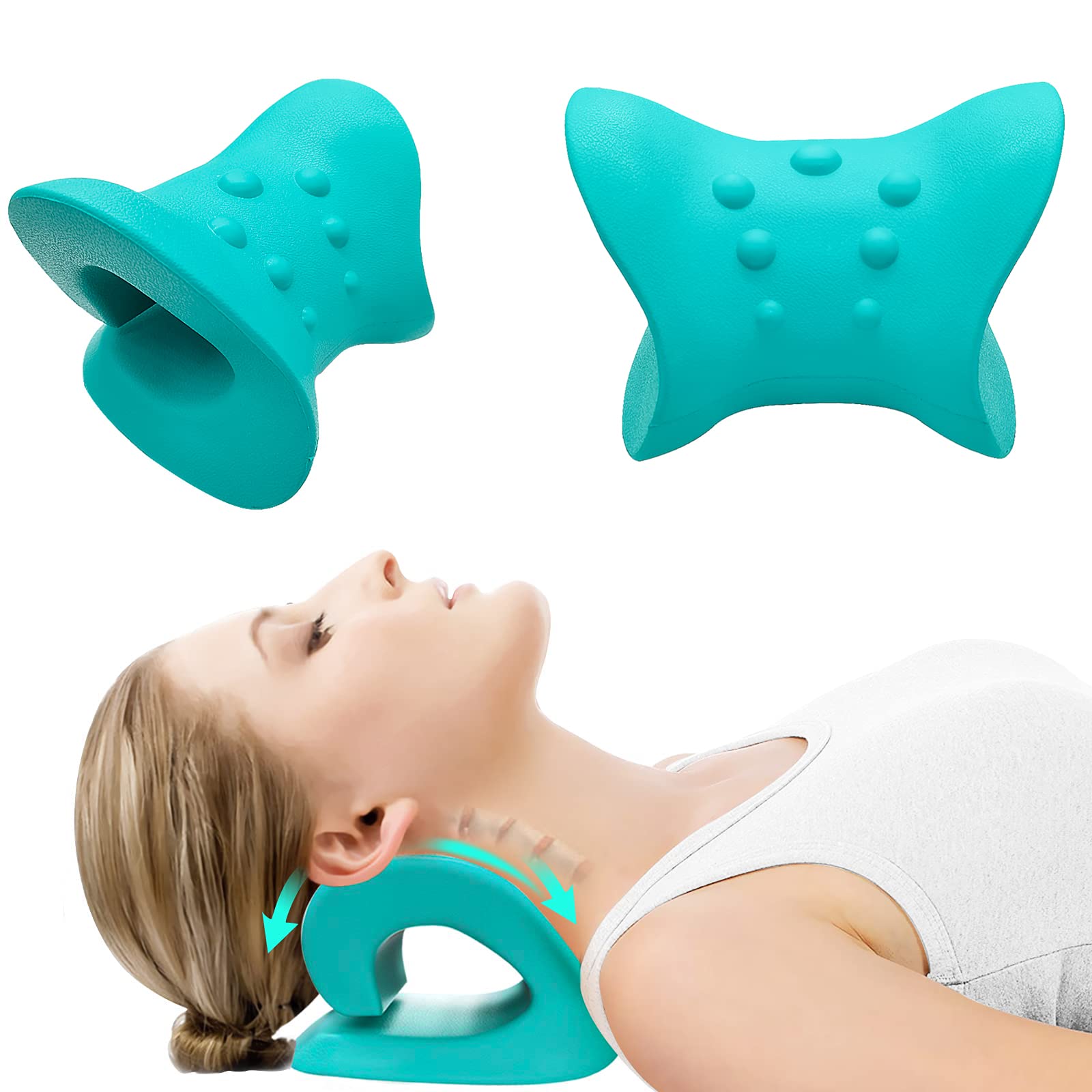 Neck Cloud,Himmel Neck Stretcher, back stretcher,neck stretcher-Cervical Traction Device,neck support,Neck Traction,Neck Pain Relief Pillow Blue