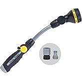 Melnor 65173AMZ RelaxGrip 8 Pattern 16" Pivoting Wand Bundle, Metal, Black, Yellow