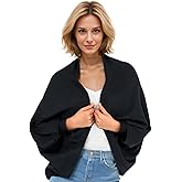 WaJuemy Shrug Sweater Shawl Wraps for Women Soft Cashmere Ponchos Sweater Cardigan Casual Open Front Top Cape Shawls