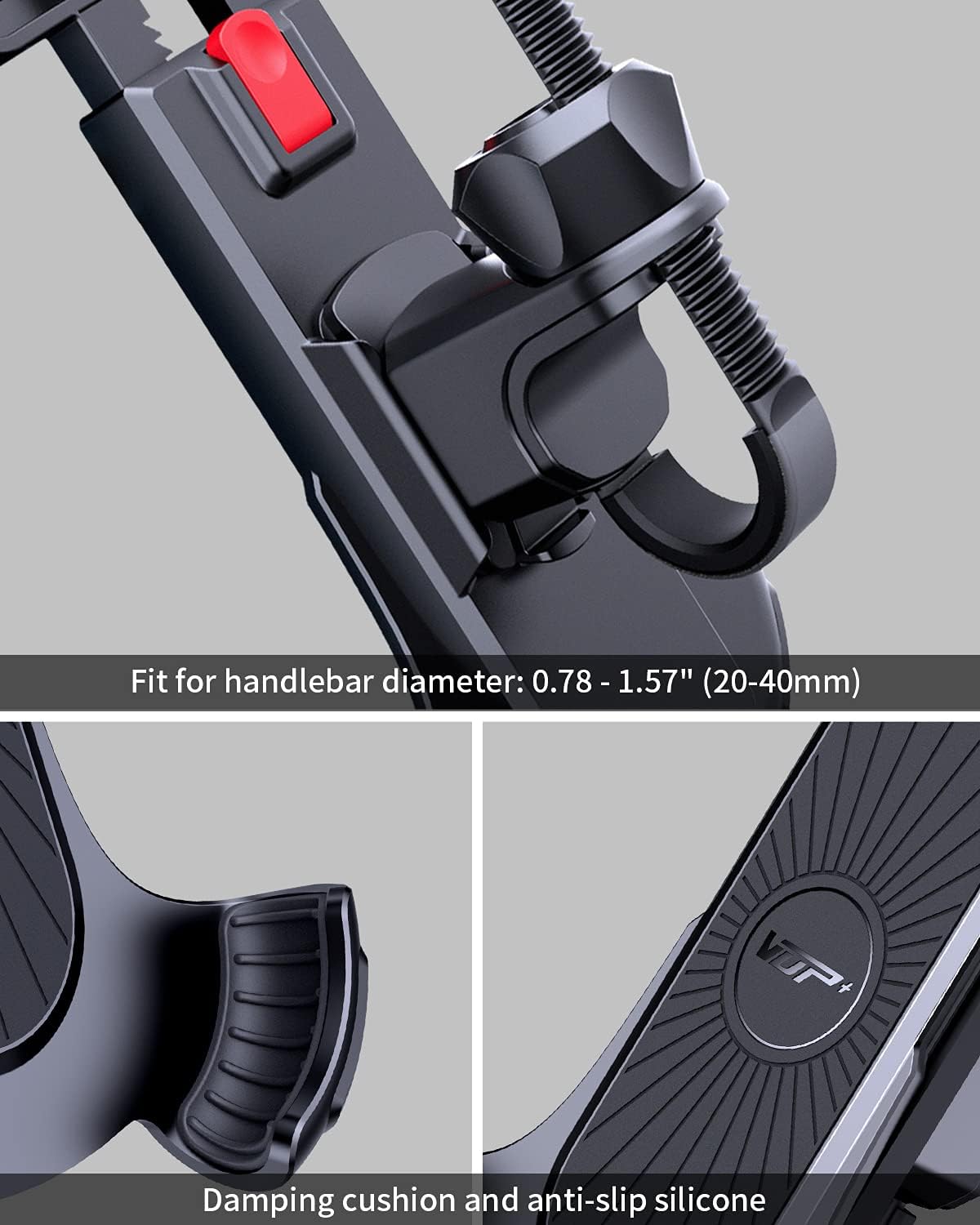 Bike Phone Mount, VUP [One-Handed Operation] Phone Holder for Bike, Motorcycle Phone Mount, Motorcycle Cell Phone Holder for iPhone 12/Pro/12 Pro Max/12 mini/11, Fit for 4.0-6.7 inch Phones: Electronics