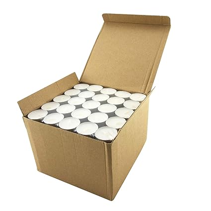 Coku White Tealight Smokeless Diya Unscented Candles - 100 Bulk Pack - 4 Hour Burn Time