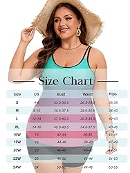 Plus Size Tankini Sun Protect Long Torso Tankini