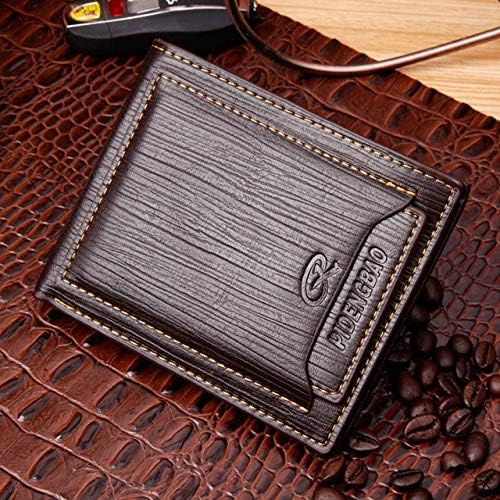 Xennos Wallets - Pidengbao Brand New Men's Purse Card Wallet Vintage Value Leather Money Wallet Short Wallet with Gift Box - (Color: Chocolate)