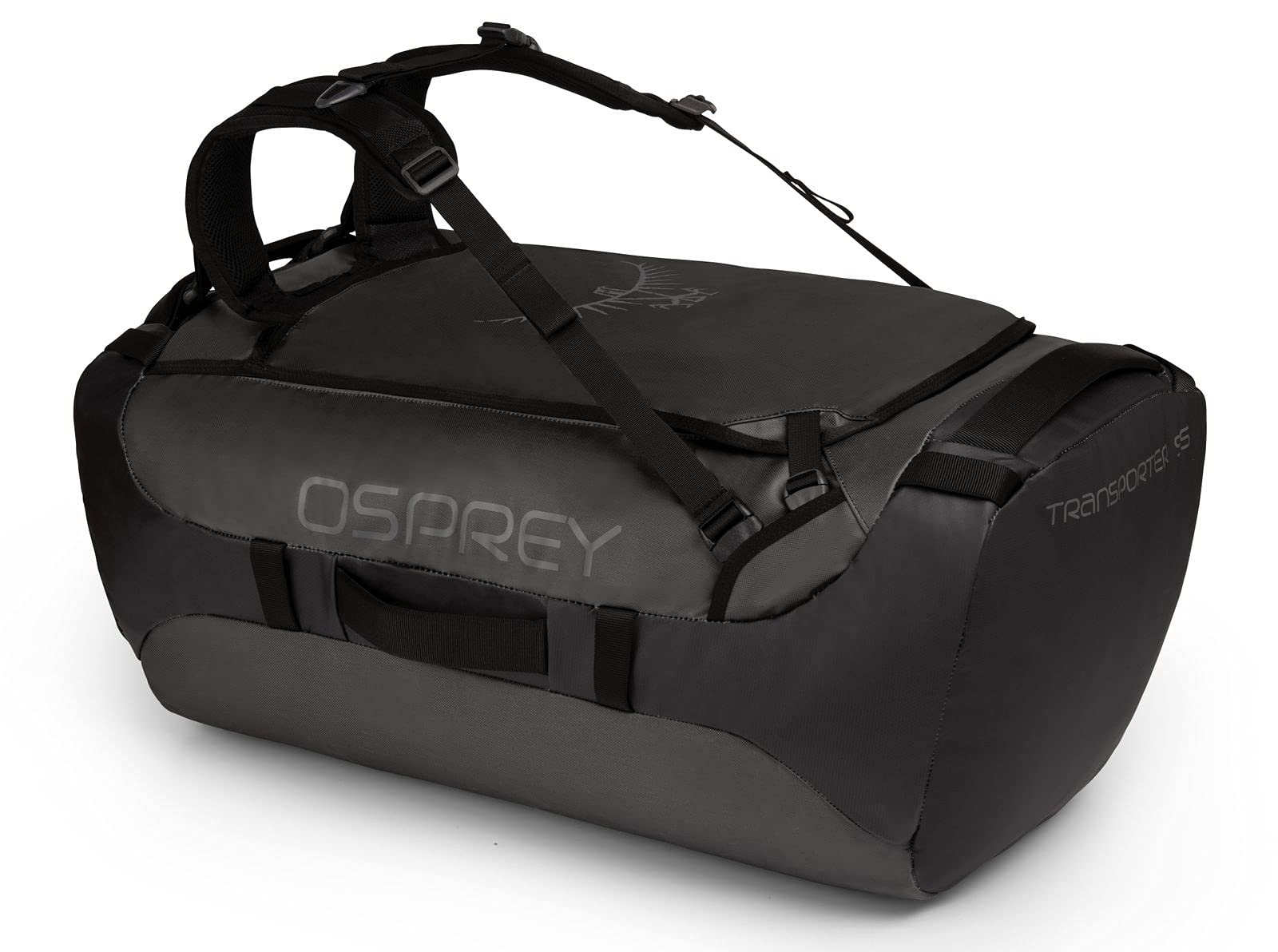 Osprey Transporter 95 Unisex Durable Duffel Travel Pack with Harness - Black (O/S)
