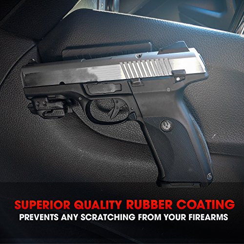 Perk MAG GRIP 2 Pack | Rubber Coated Gun Magnets | Includes BONUS Disc Magnet | Conveniently Mounts ANY Concealed Handgun ~ Shotguns ~ Magazines in Cars, Under Desk, Bedside | Gun Organizer - Thumbnail 3