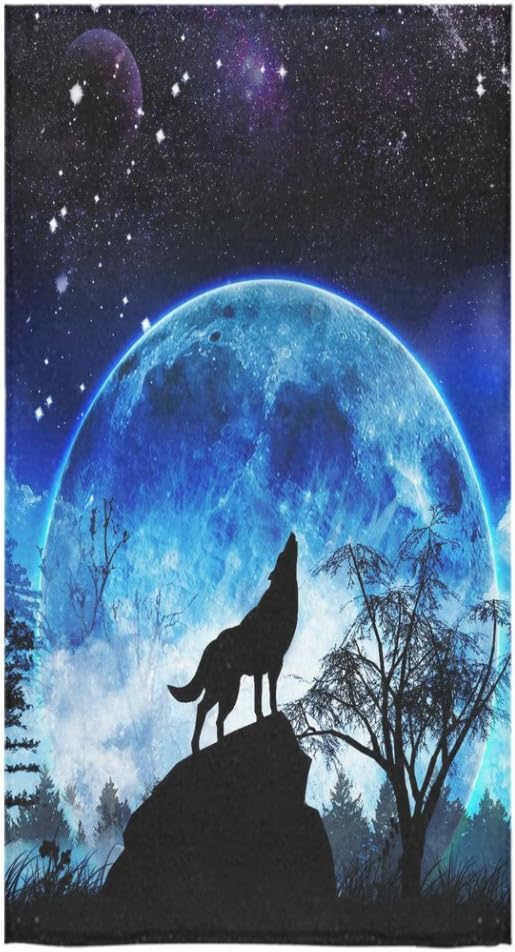 Cool Wolves Life In The Forest Wolf Custom Bath Towels Large Soft and Comfortable Travel Beach Bathroom Shower Washcloth Wrap for Men/Women 80% Polyester 20% Cotton, (30" x 56")