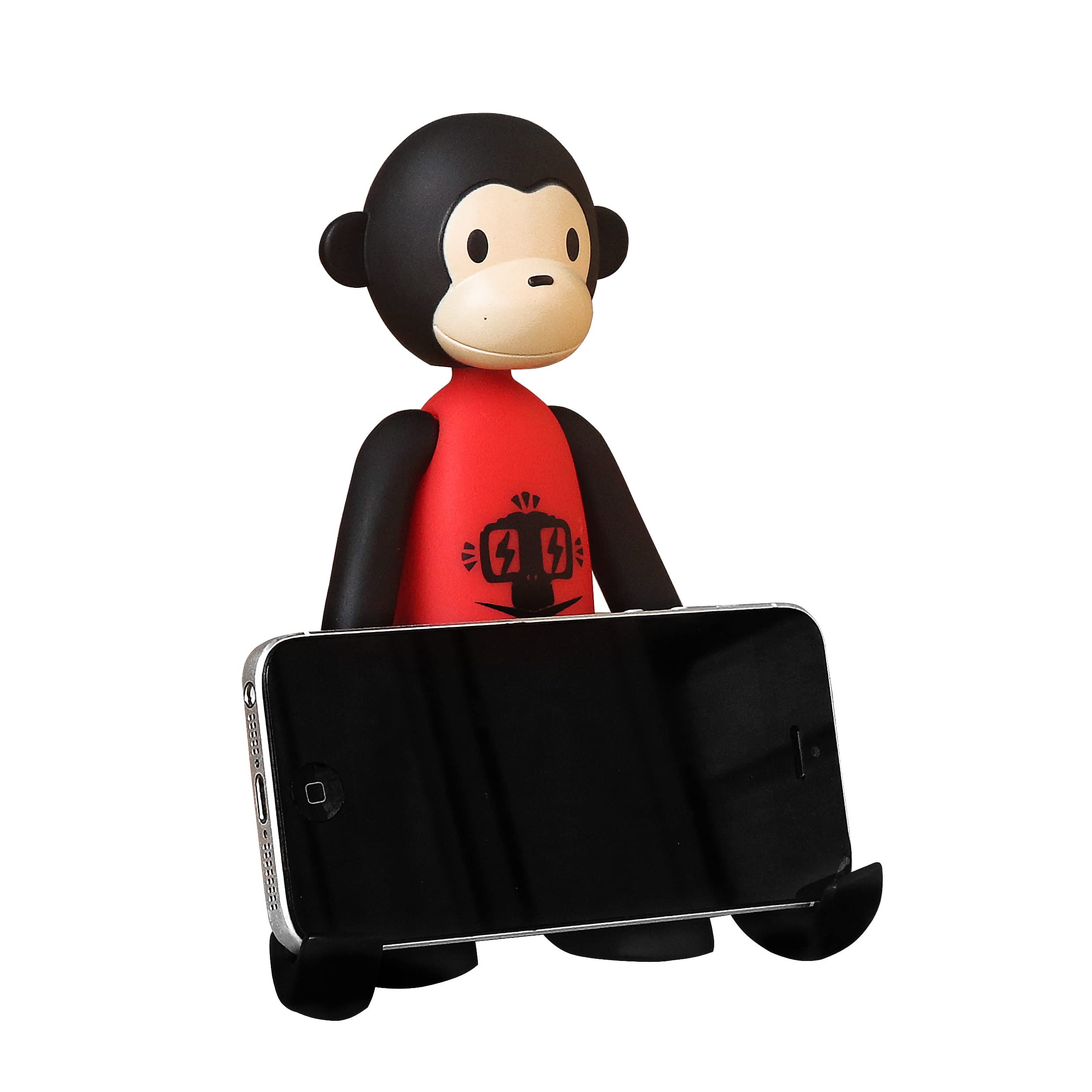 Soyizom Funny Animal Monkey Phone HolderStand Phone Supporter for All Phone Mini Ipad 360 degree rotatio Cartoon Cell Phone for Smartphones Desk Tablets Phone HolderRed