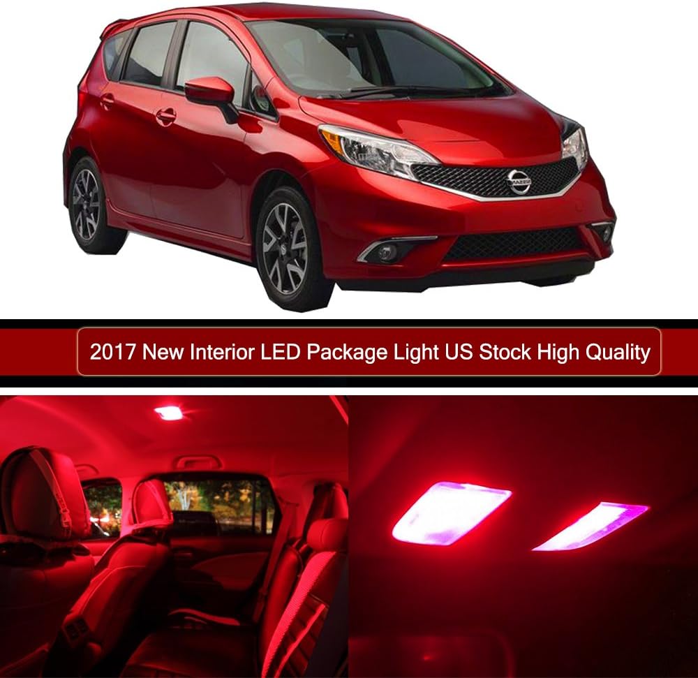 Amazon Com Ocpty Led Interior Lights Package Kit 11 Pack Replacement Fit For 14 17 For Nissan Versa Versa Note Red Light Automotive