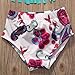 Baby Girls 3 Pcs Swimwear Tassels Halter Top+Floral Bottom+Headband Swimsuit (0-1T, Cyan)
