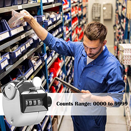 image for 4 Digit Hand Tally Counters with Lanyards, AFUNTA 4 Pack Mechanical La