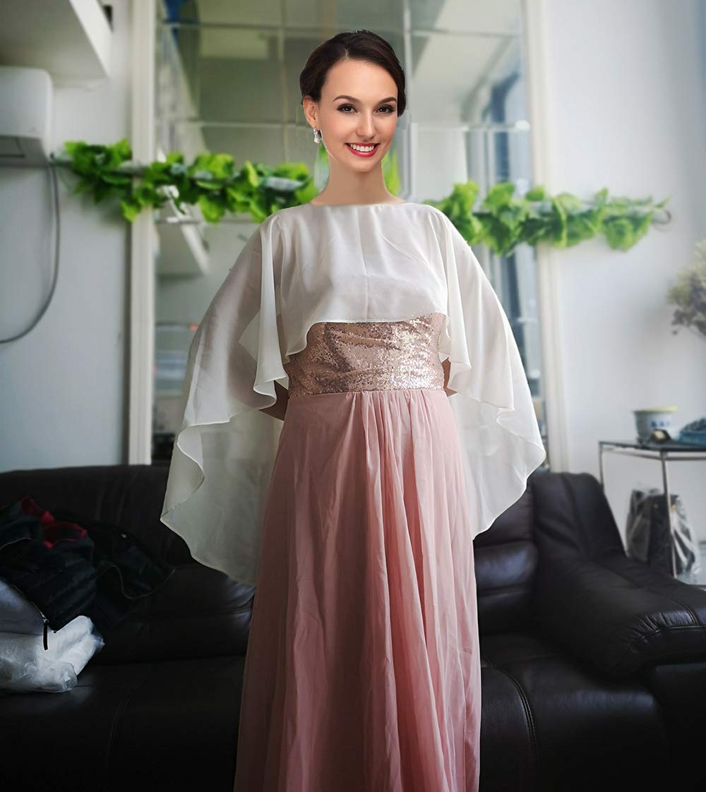 Shawls and Wraps for Evening Dresses Chiffon Wedding Capes Soft Shrugs Gray