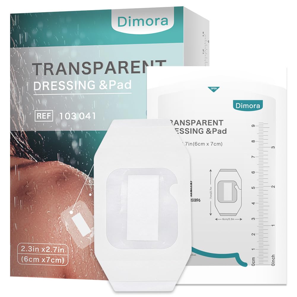 Dimora Transparent Film Dressing with Pad 50 Pack, 2.3