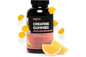 LEGION Creatine Monohydrate Gummies – Clean Chewable Creatine Supplement for Strength, Endurance & Muscle Recovery – 30 Lemon Drop Flavor Servings – No Artificial Flavors or Sweeteners.