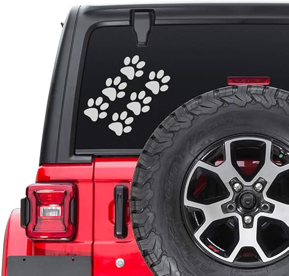 ReplaceMyParts Jeep Animal Dog Cat Paw Print Car Auto Window Vinyl