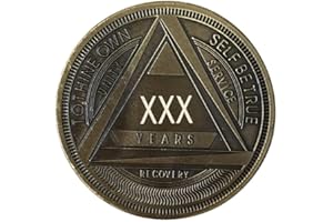 MYRECOVERYSTORE AA Coin with Roman Numeral Alcoholics Anonymous (1-60 Years) Year 30