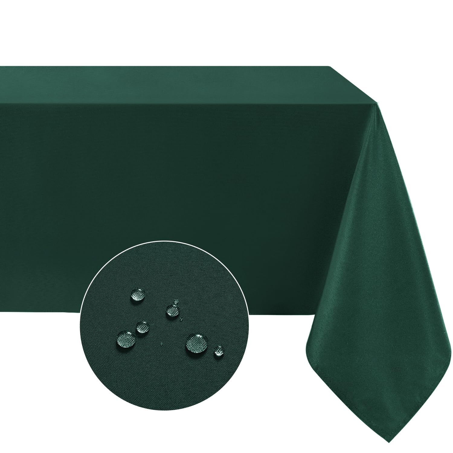Softalker Christmas Table Cloth Dark Green Wipe Clean 137x137 CM Xmas tablecloth Square Water Resistant Wipeable tablecloths for Party Coffee Table Kitchen Dining Festival Decorations 54x54 inch — image 1