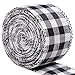 URATOT White and Black Plaid Burlap Ribbon Gingham Christmas Wrapping Ribbon Wired Plaid Ribbon for Crafts Decoration, Floral Bows Craft, 236 by 1.96 Inches