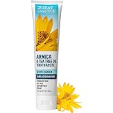 Desert Essence Arnica &amp; Tea Tree Oil Toothpaste &ndash; Carrageenan &amp; Fluoride Free &ndash; Wintergreen Mint &ndash; Vegan, Non-GMO, Gluten-Free &ndash; Gently Removes Plaque &amp; Freshens Breath &ndash; 6.5 oz