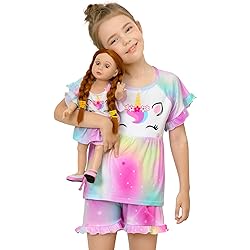 Girl & Doll Matching Pajamas Unicorn Outfit Clothes