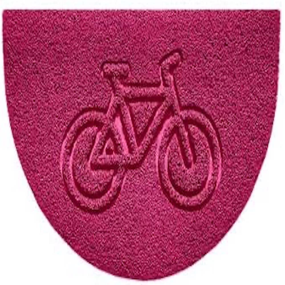 Nicoman Embossed Halfmoon Half Circle Door Mat Dirt-Trapper Jet-Washable Doormat 70x44cm (Pink, BIKE Shape) - Use Indoor or Sheltered Outdoor